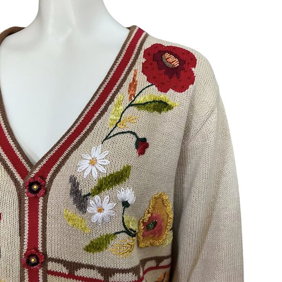 Vintage 90s Storybook Knits Embroidered Fall Sweater. Small. Cottagecore Grandma - Picture 9 of 13